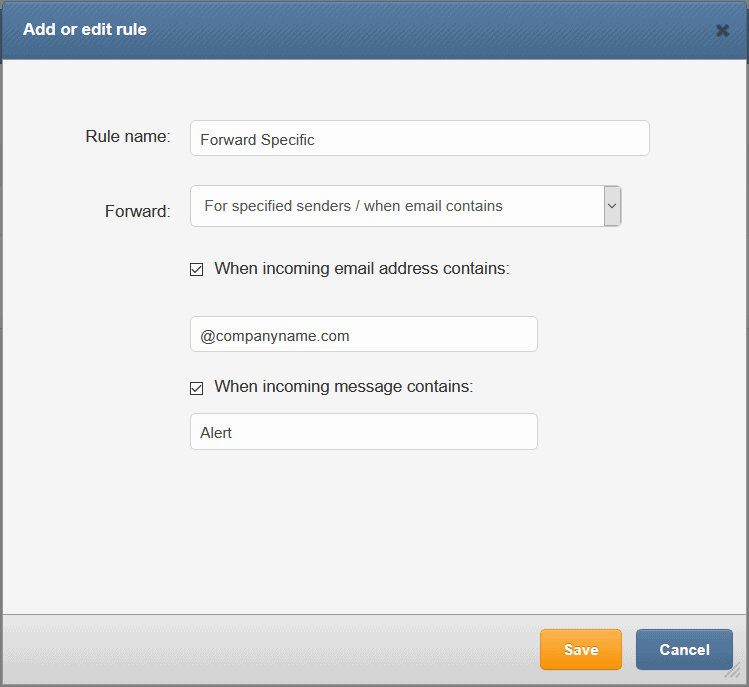 Email2SMS rules add