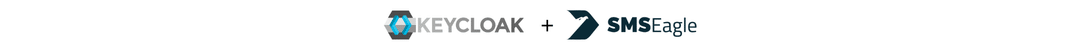 Keycloak and SMS Eagle logos side by side, signaling a partnership or collaboration.