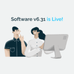 Announcement illustration: two people with a computer monitor under the headline 'Software v6.31 is Live!'