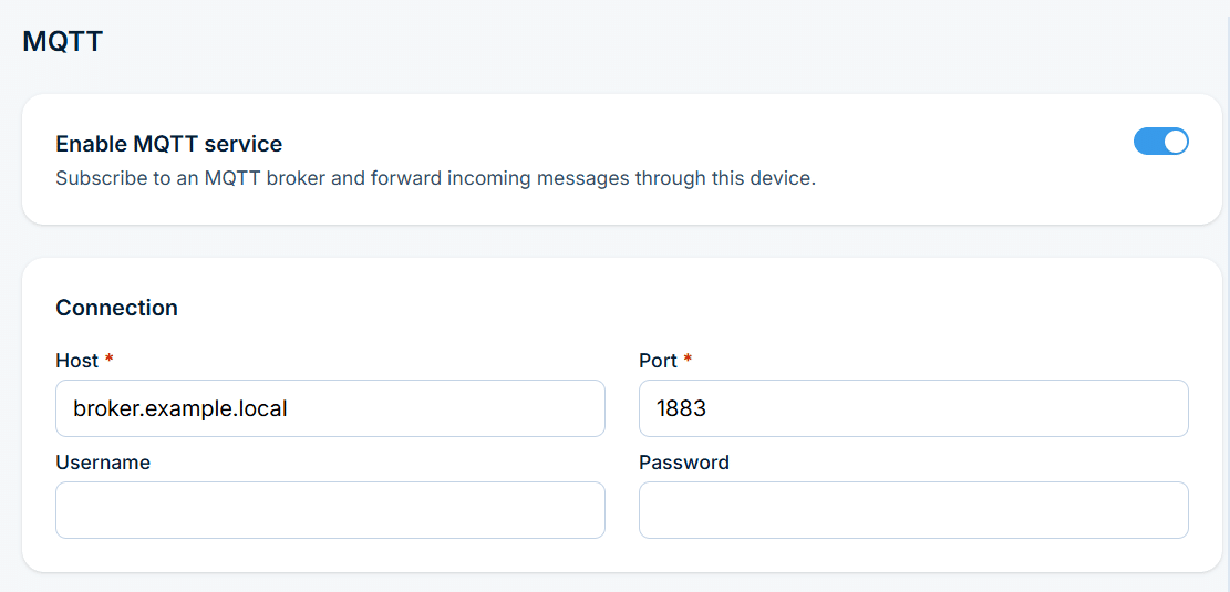 MQTT: Point SMSEagle at your MQTT broker