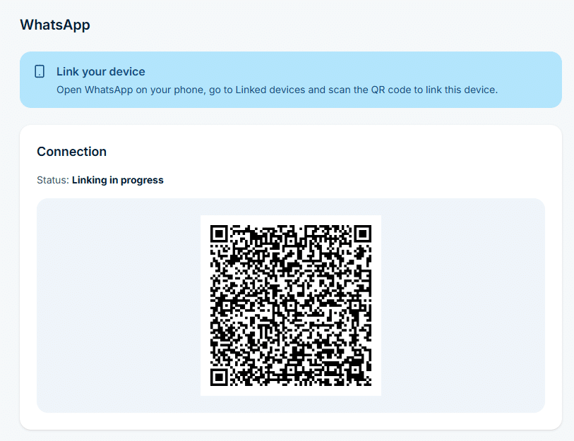 Whatsapp: Connect your account