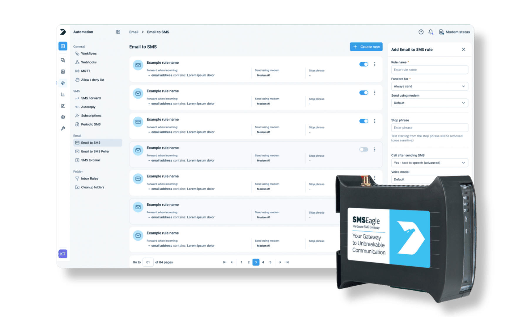 SMSEagle hardware SMS gateway
