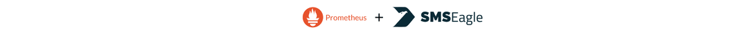 Prometheus logo, a plus sign, and the SMS Eagle logo indicating a collaboration between Prometheus and SMS Eagle.