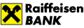 Raiffeisen Bank logo: yellow square with a black emblem, followed by the text 'Raiffeisen BANK'.